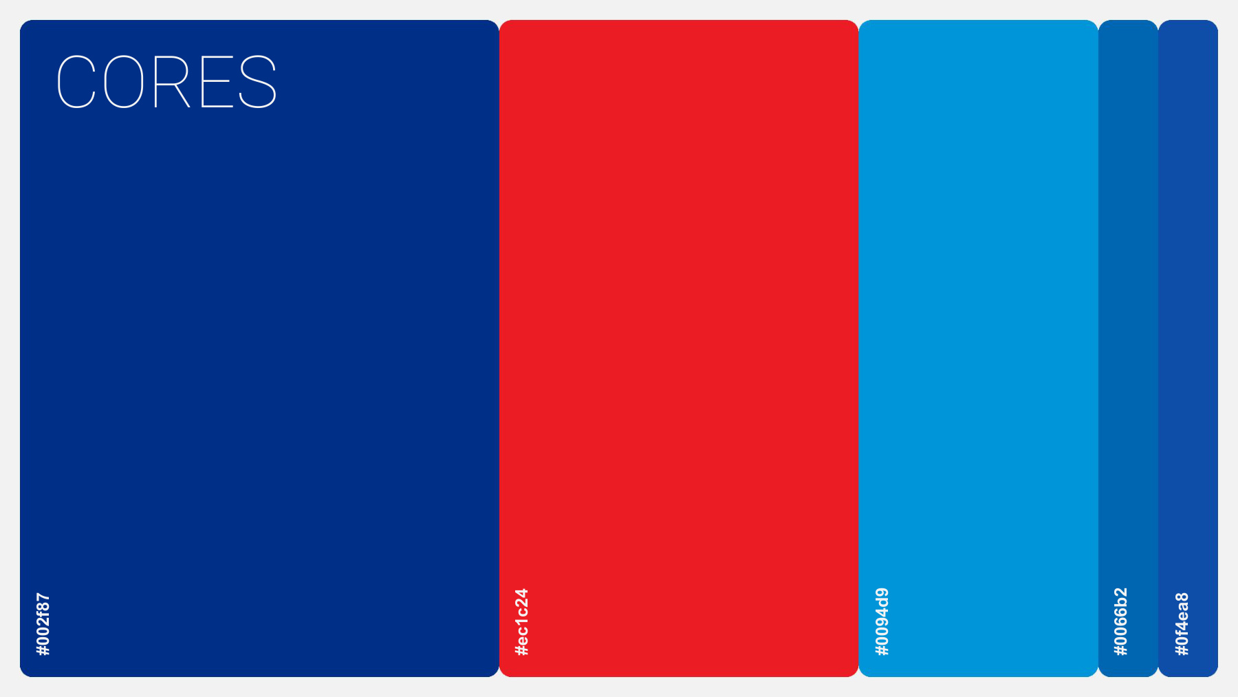 Paleta de cores da marca comemorativa
