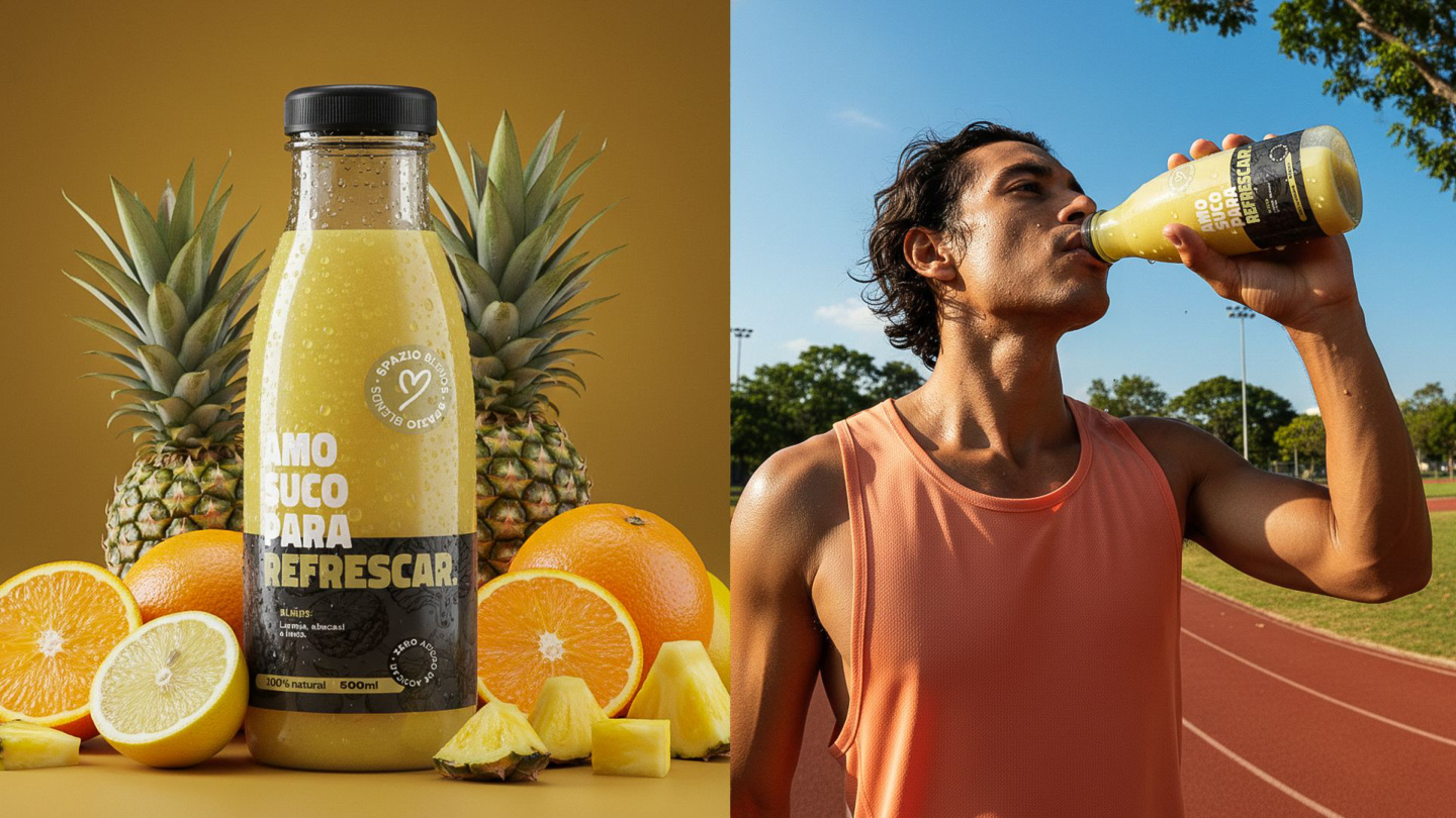 Amo Suco Para Refrescar - laranja, abacaxi e limão